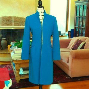 Beautiful Teal Blue Wool Coat